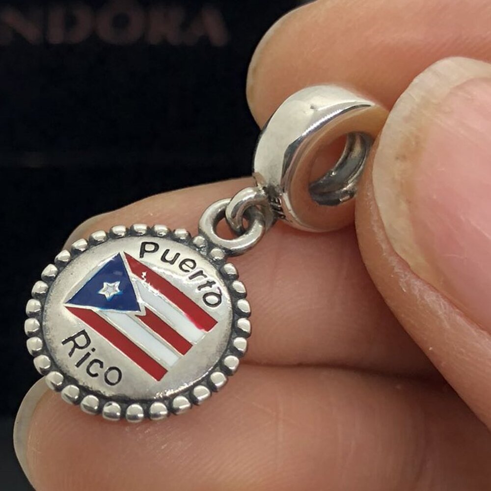 ✨🔥Pandora puerto rico flag charm S925 Silver with box